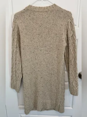 Line And Dot Revolve Beige Cable Knit Sweater Dress Size Small thumbnail 6
