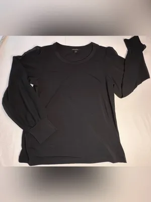 Banana Republic Black Sheer Sleeve Blouse Women’s Small Long Sleeve Top thumbnail 9