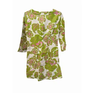 Boden Tunic Dress Sz 4 Floral 100% Linen 3/4 Sleeve Womens Tropical #JJJ15-2 thumbnail 6