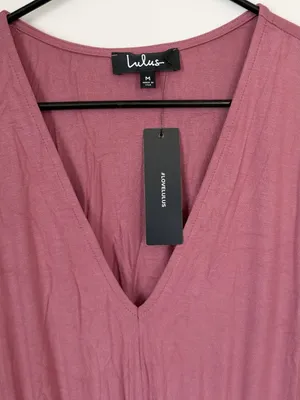 NWT Lulus Easy for Me Rusty Rose Short Sleeve Stretch Jersey Maxi Dress - Medium thumbnail 3