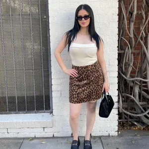 Free People Vintage retro cheetah Leopard print fuzzy mini skirt sz s / 26 thumbnail 3