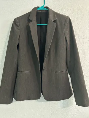Express Editor Women’s Fitted Gray One Button Blazer with Black Lining thumbnail 10