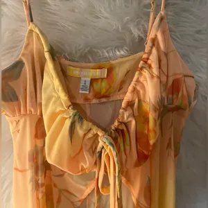 Urban Outfitters Angelic Longline Flyaway Cami Floral Sheer Tie-Front Top Fairy thumbnail 9