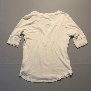 Faherty Hemp Cotton Henley Top Shirt Cream 3/4 Sleeve Women Size S thumbnail 10