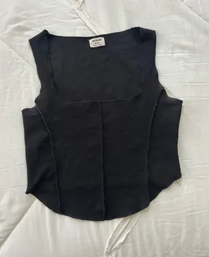 Cotton On Black Corset Style Crop Top thumbnail 1