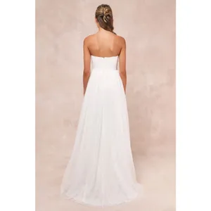 Lulus Blissful Forever White Tulle Lace Strapless Pleated Wedding Dress Small thumbnail 7