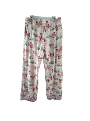 Nick and Nora Sz Small Pajama Set Womens Pink Drawstring Pockets Camper Flamingo thumbnail 5