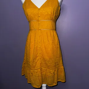 NWT Gianni Bini Mustard Lace Boho Dress thumbnail 4