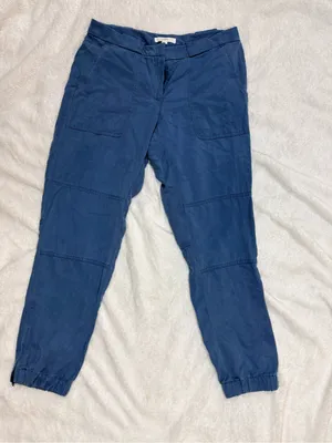 LOFT Royal Blue Utility Jogger Pants thumbnail 3