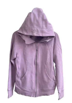 Lululemon Scuba Full Zip Hoodie Women 10 Purple Lavender Athleisure Thumbholes thumbnail 1
