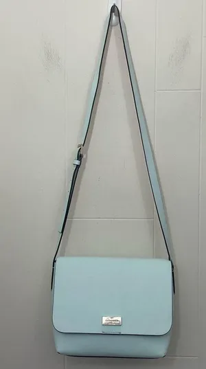 Kate Spade Mint Teal Blue Leather Crossbody Bag Purse ~ Fold over Magnetic thumbnail 2