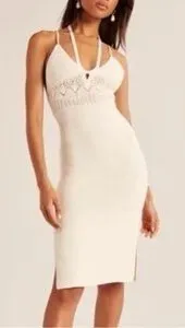 Abercrombie and fitch crochet white dress thumbnail 1