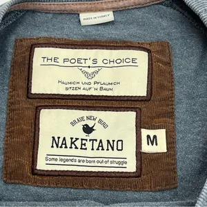 Naketano The Poet’s Choice Womens Crewneck Sweatshirt Medium Blue‎ Anchor *FLAW thumbnail 2