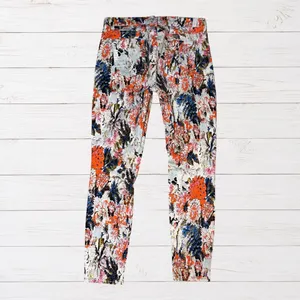 7 For All Mankind Indie Floral Skinny Jeans Statement Boho Orange Blue Size 30 thumbnail 4