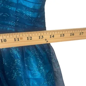 MXI Y2k 2000s Size 7 Aqua Mermaid Blue Chiffon Sparkle‎ Glitter Fairy Mini Dress thumbnail 7