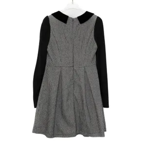 Al Loge 1990s Vintage Black & White Peter Pan Collar Long Sleeve Mini Dress XS thumbnail 2