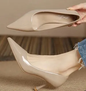 Shein pointed nude patent leather heels size 8 thumbnail 1