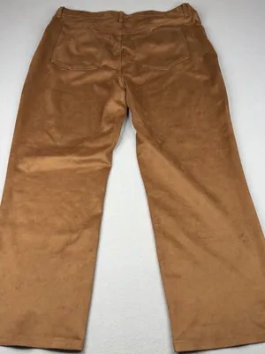 Abercrombie Curve Love 90s Relaxed Faux Suede Pants Brown NWT 34R thumbnail 3