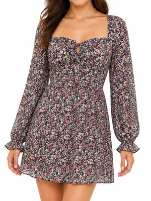 Dress Forum‎ - Floral Long Sleeve Mini Dress. thumbnail 1