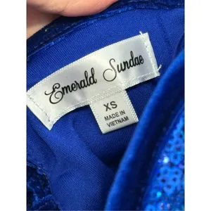Emerald Sundae Dress XS Strapless Sequin Front Slit Lace‎ Up Mermaid Gown NEW thumbnail 11