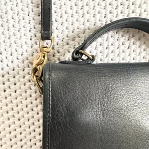 Coach Blue Leather Vintage Slim Station Shoulder Top Handle Flap Turn Lock Bag thumbnail 6
