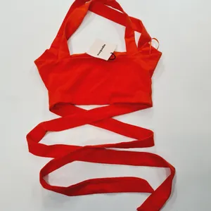 Superdown Elva Halter Tie Top in Poppy thumbnail 7