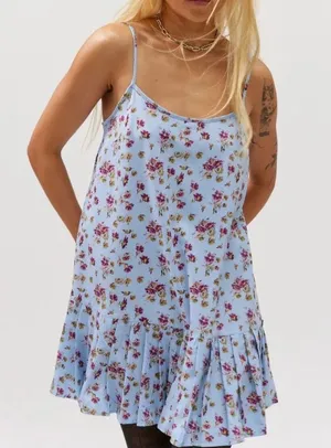 Urban Outfitters NWT Blue Floral Dress S thumbnail 1