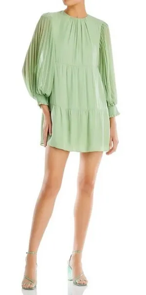 ALICE + OLIVIA Antonette Pleated Long Sleeve Dress Size S thumbnail 1