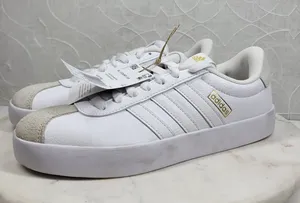Adidas VL Court 3.0 Skate Sneakers Size 7 White Gold Leather Casual Everyday NEW thumbnail 1