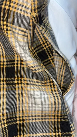 Urban Outfitters Black Yellow Plaid Skirt Mini Slit thumbnail 5