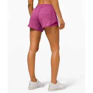 Lululemon‎ Hotty Hot Short II Long 4" Heather Lux Multi Deep Fuschia Womens 6 thumbnail 2