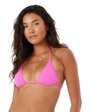 NWT Roxy Womens Maui Pink Triangle Bikini Top UPF 50 Quick-Dry Swimwear‎ Small thumbnail 1