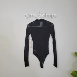 Good American Mock Neck Sheer Bodysuit thumbnail 9