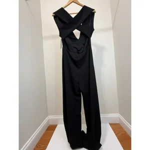 Lulus Thinking Out Loud Backless Wide Leg Jumpsuit SzXL NWT thumbnail 4