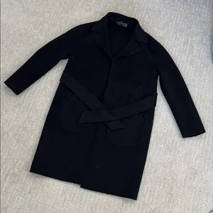 Rag & Bone Wool Blend Sven Reversible Coat black tie waist collared pea coat thumbnail 3