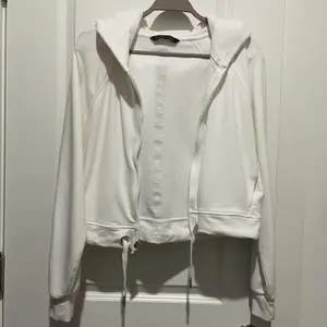 Abercrombie logo white zipper hoodie jacket thumbnail 1