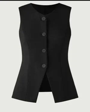 Button up Vest Black thumbnail 2