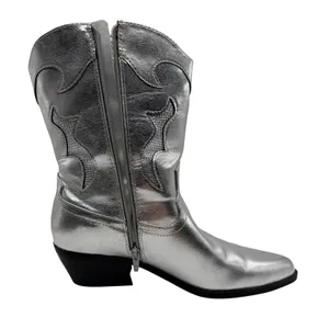 No Boundaries Western Boots Size 11 Metallic Silver Concert Festival Cowgirl thumbnail 1