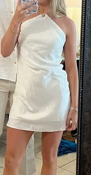 Revolve White Halter Dress thumbnail 1
