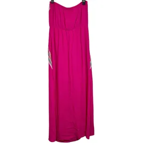 My Michelle Pink Strapless Maxi Dress Chevron Boho Spring Euro Summer Festival thumbnail 4