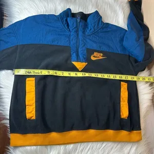 NIKE BLUE AND ORANGE POLAR FLEECE HALF ZIP SWEATSHIRT Size XS thumbnail 6