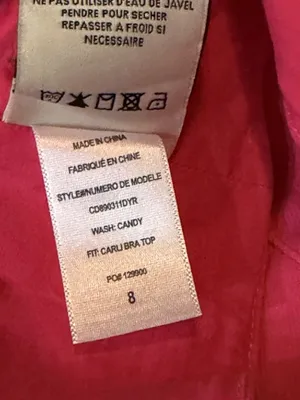 Alice + Olivia Carli V-Neck Denim Crop Top Pink Candy Size 8 Boho Festival Party thumbnail 7