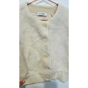 SANDRO OFF-WHITE Knit Alpaca Wool Blend Creamy Button Knot Cardigan size 0 thumbnail 7