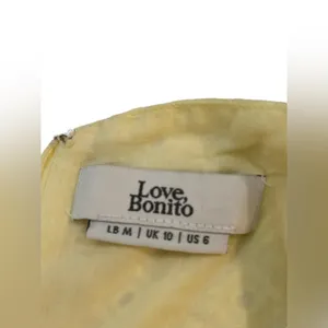 Love Bonito V-Neck Eyelet Midi Dress in Pale Yellow thumbnail 7