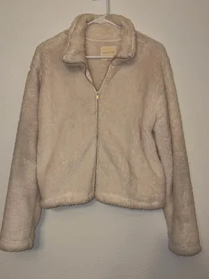 Copper Key Cream Sherpa Fleece Full Zip Jacket Medium thumbnail 1