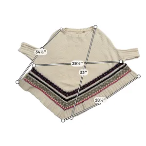 Anthropologie Sleeping on Snow Woodland Stroll Poncho Women ML Cream Good Boho thumbnail 3