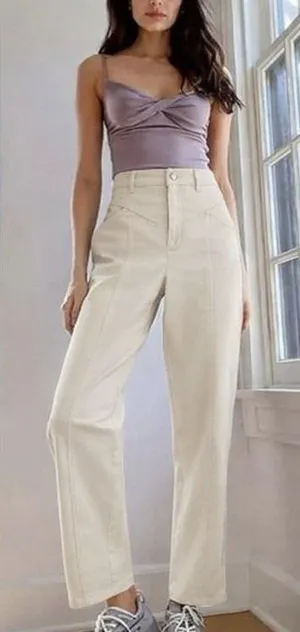 Aritzia Wilfred Free Archer Pant Gd Birch Size 8‎ High Waisted Workwear thumbnail 1