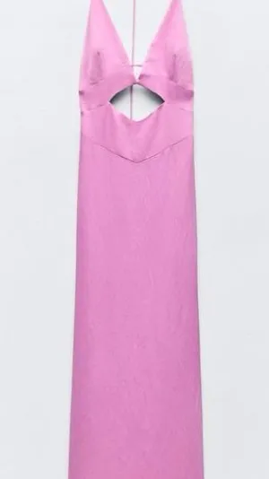 Elegant Pink zara Maxi Dress thumbnail 1