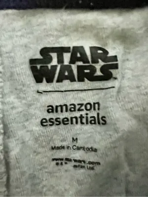 Amazon Essentials Gray Pajama Pants with Navy Star Wars Helmet Print thumbnail 2