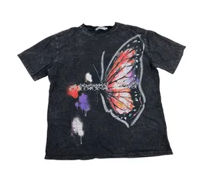 Adika - Butterfly Oversized Tee in Black and Multicolor thumbnail 1